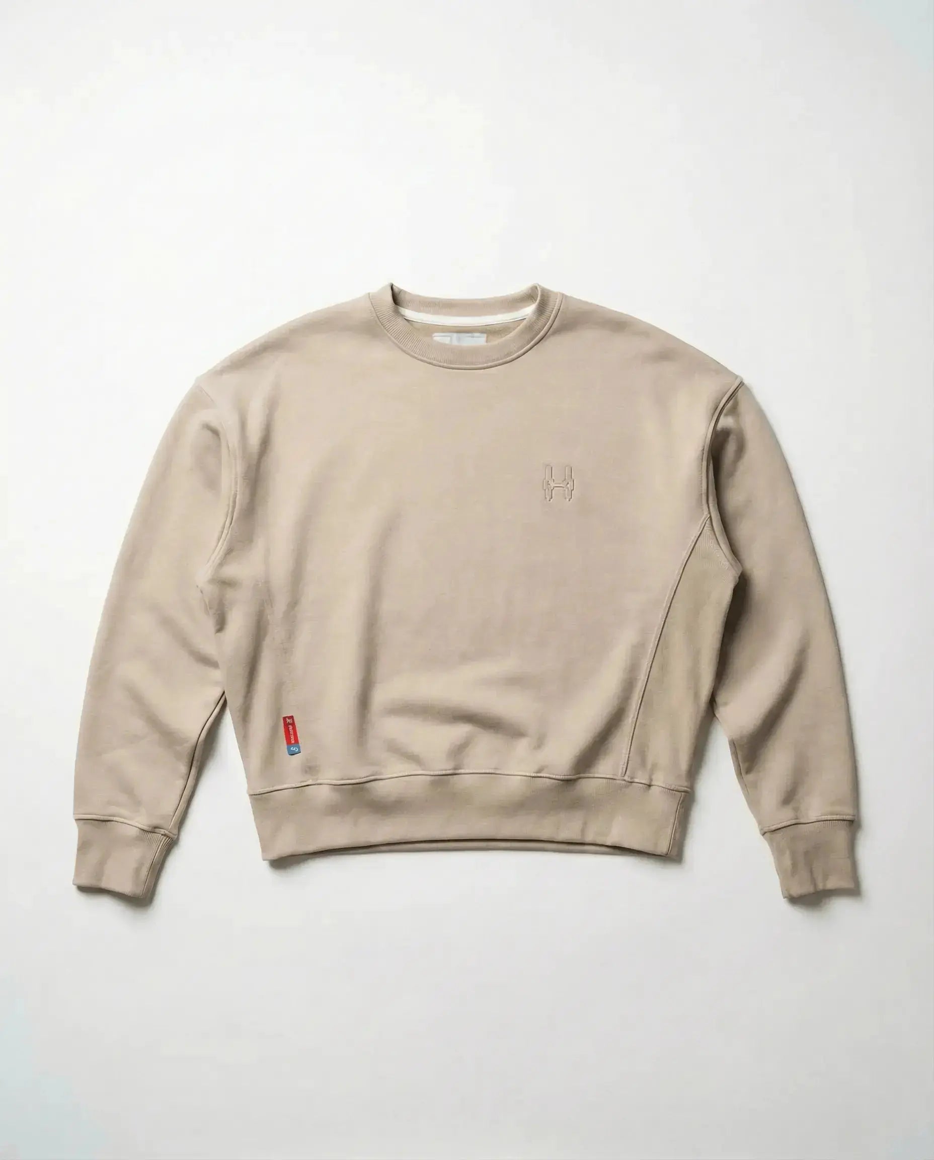 Kurzer Pullover 343 – Rundhalspullover Beige Batohiro