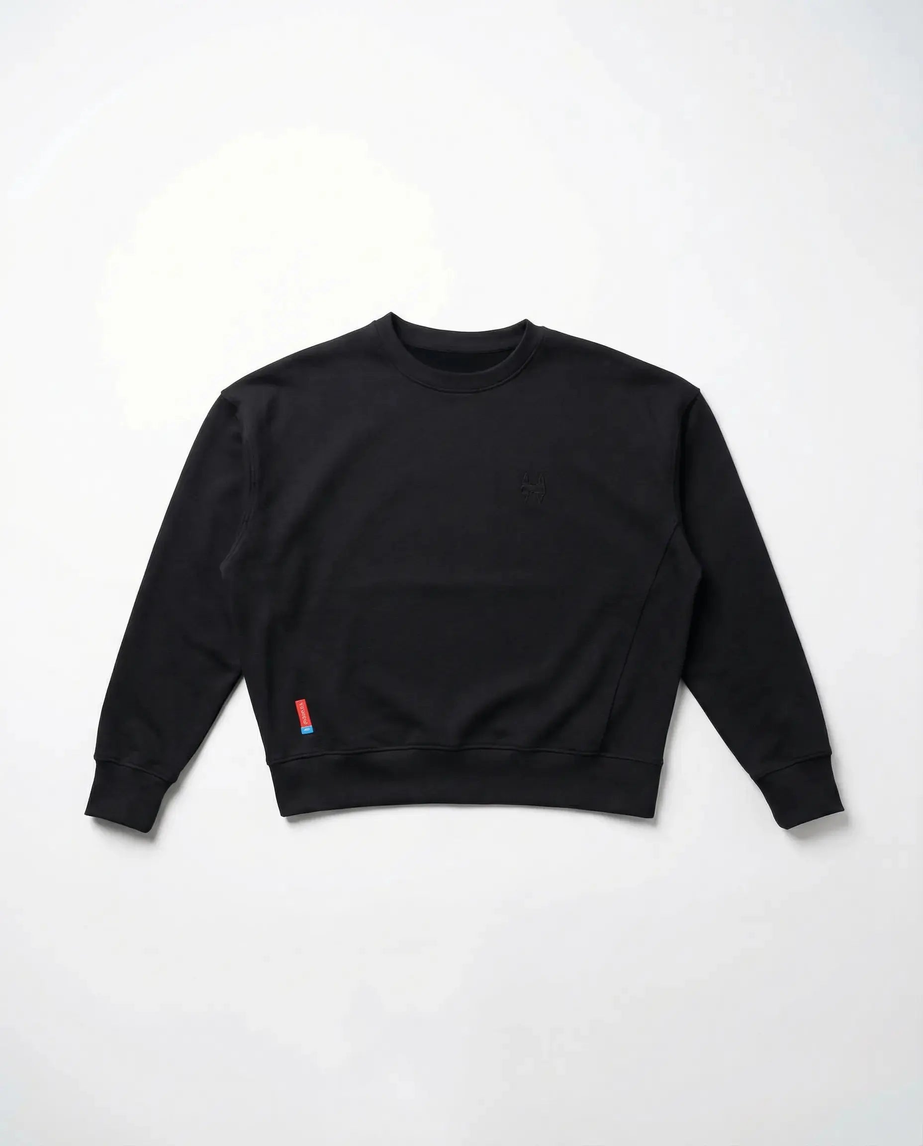 Skrátená mikina 343 – čierny batoh Crewneck Batohiro