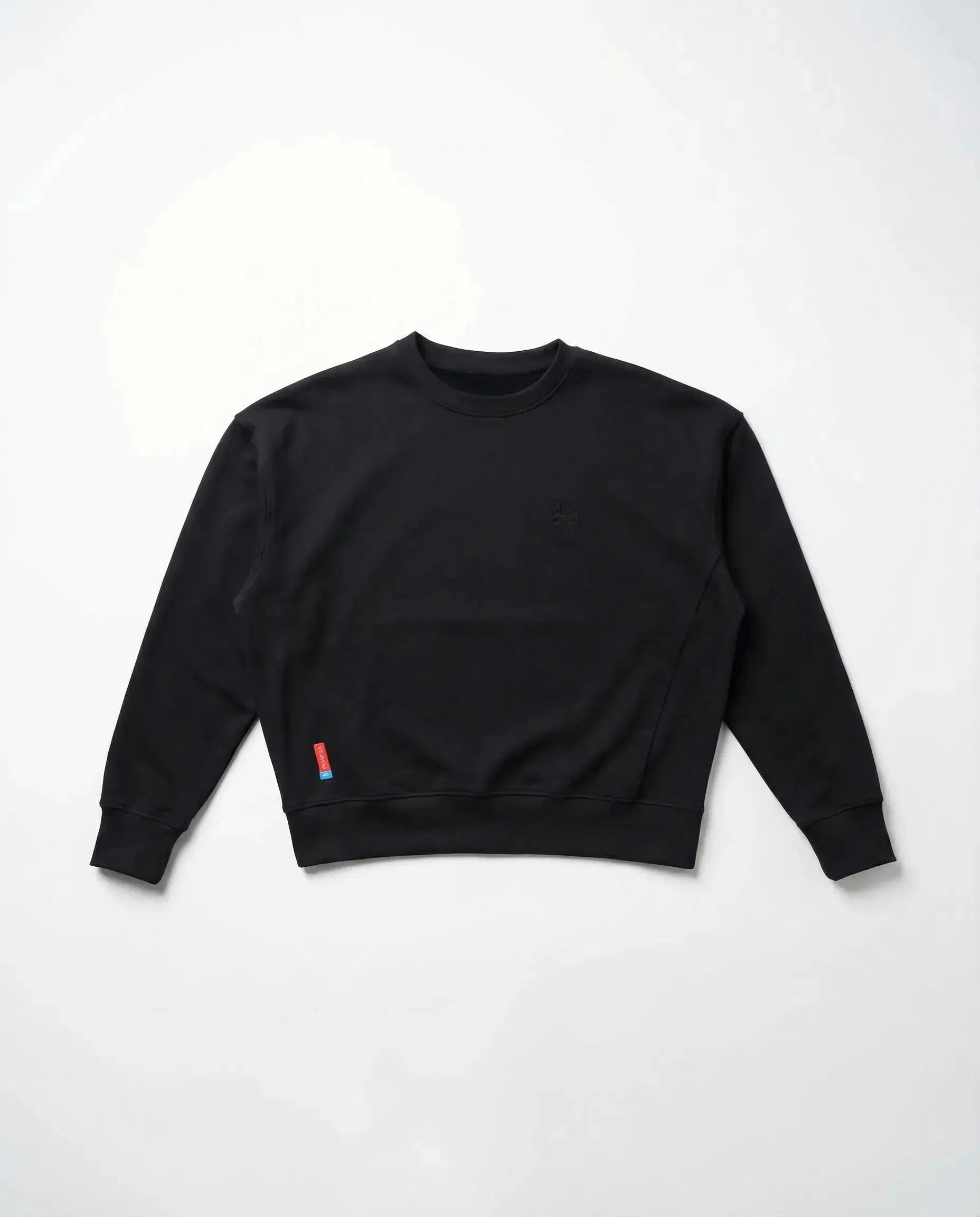Skrátená mikina 343 – čierny batoh Crewneck Batohiro