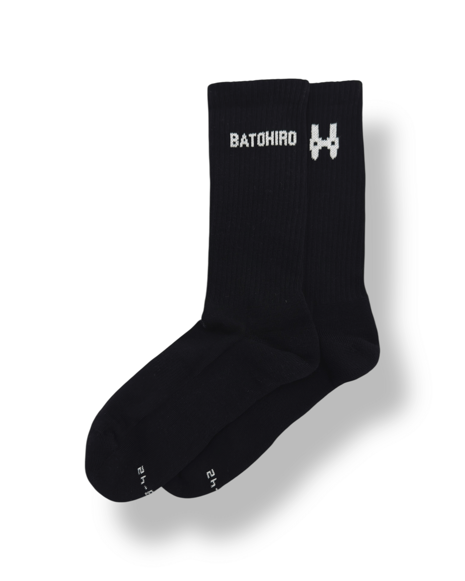 Černé crew ponožky Batohiro s minimalistickým designem a elastickým lemem pro maximální pohodlí.