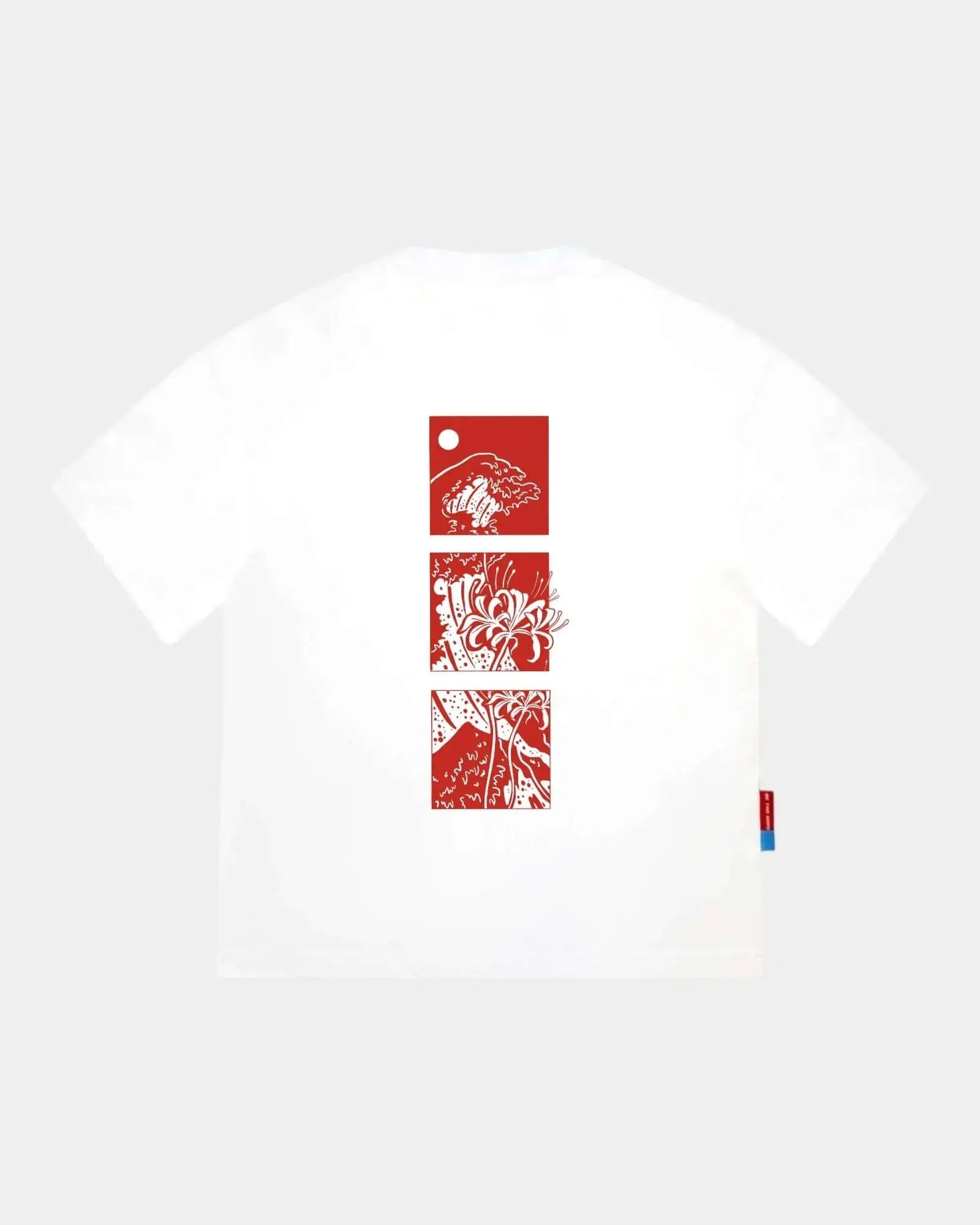 Spider Lily - White Cropped Oversized Tee Batohiro