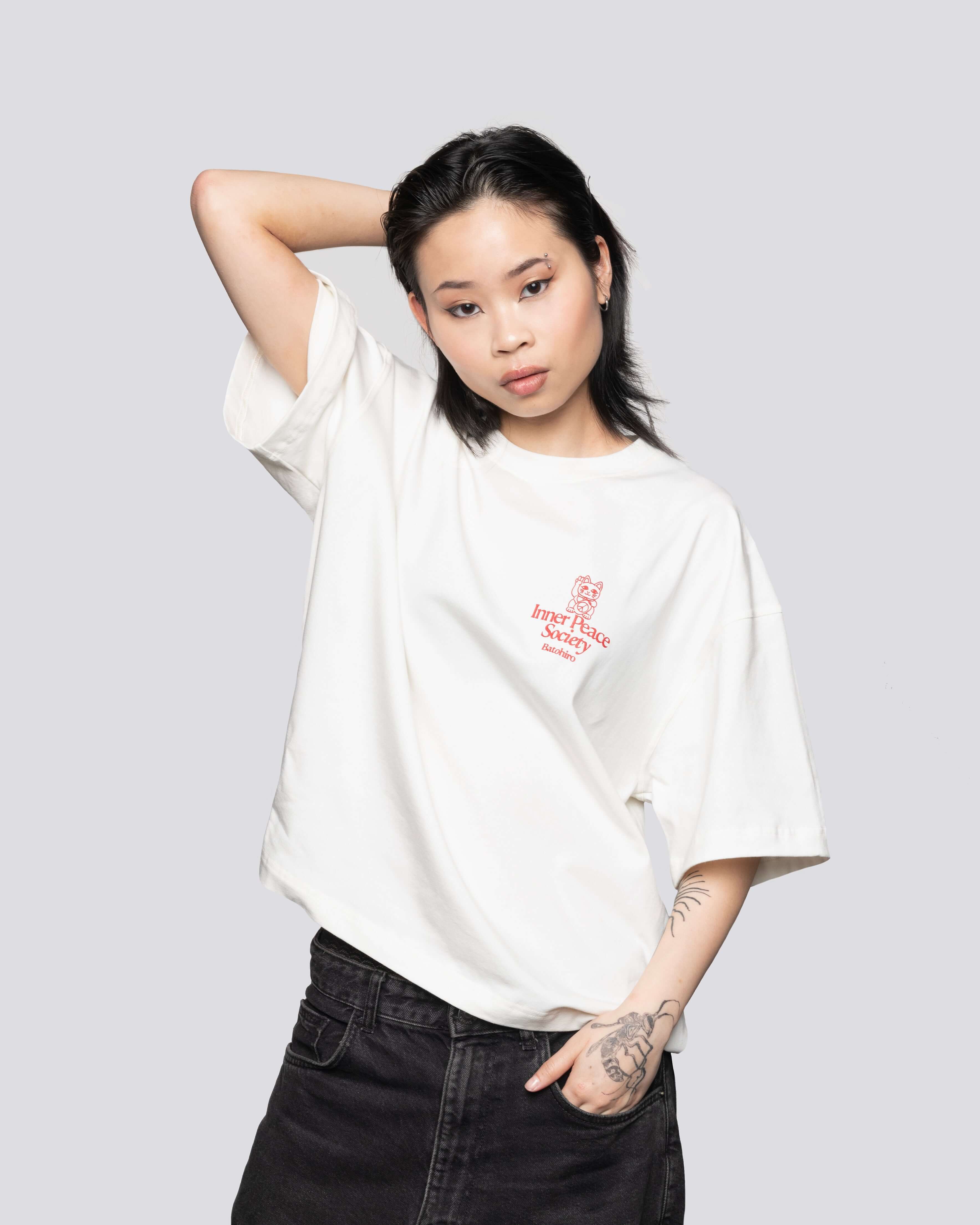Inner Peace Society - Cropped Oversized Tee